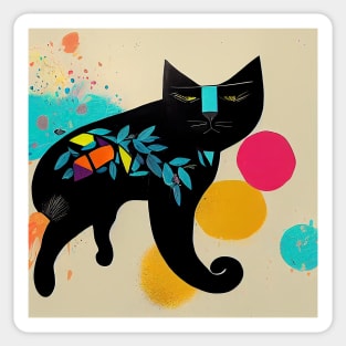 Abstract Cat Sticker